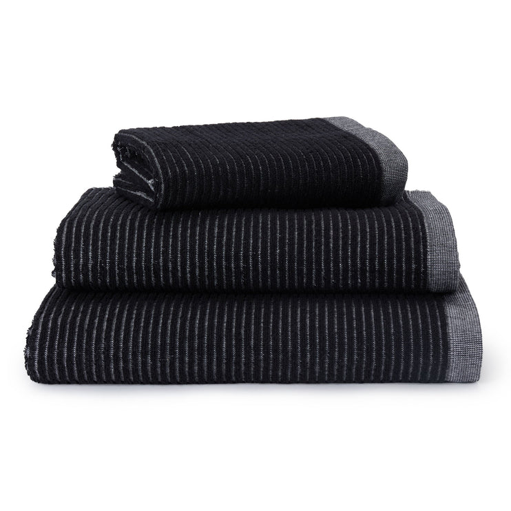Louzela Bath Sheet black & white, 100% organic cotton