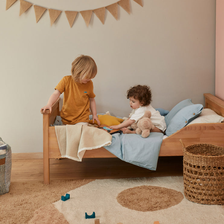 Leinen-Kinderbettwäsche Mafalda Mini [Helles Grüngrau]