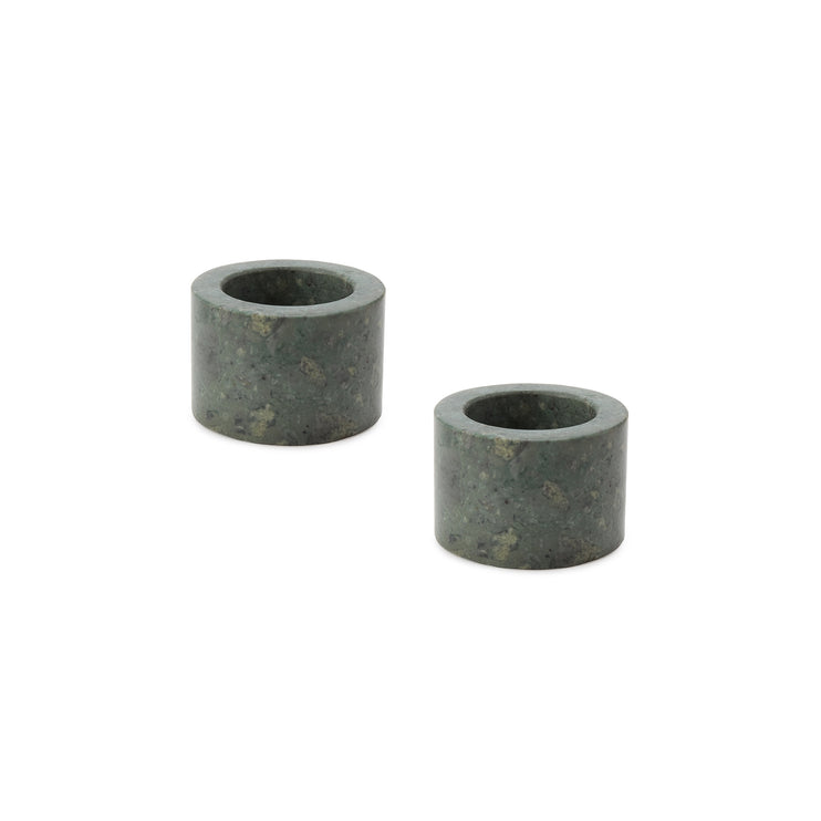 Teelichthalter-Set Nanda green, 100% marble | URBANARA candles & scents