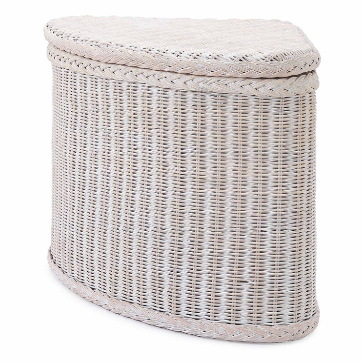 Java laundry basket, chalk white, 100% rattan