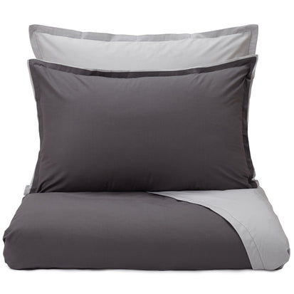 Bettdeckenbezug Abiul, Grau & Hellgrau, 100% gekämmte Baumwolle