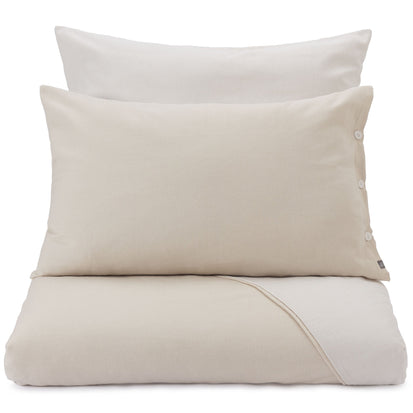 Wende-Flanell-Bettwäsche Agrela Creme & Eierschale, 100% Baumwolle