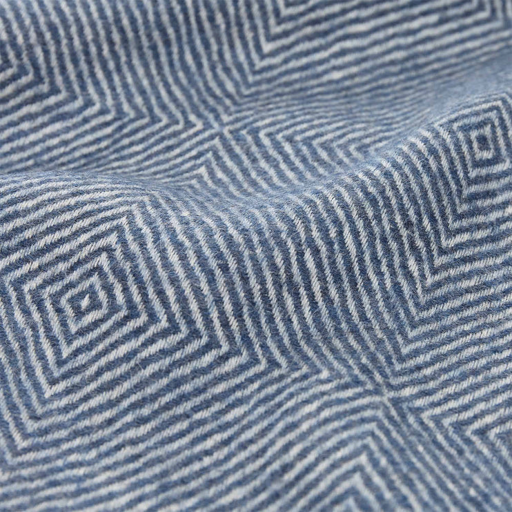 Alanga Alpaca Blanket denim blue & off-white, 100% baby alpaca wool | High quality homewares