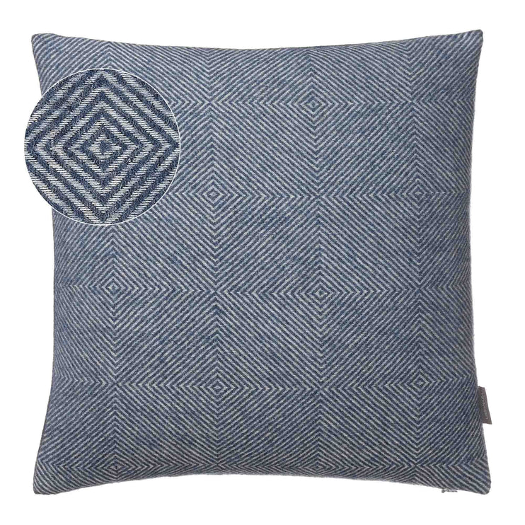 Alanga cushion cover, denim blue & off-white, 100% baby alpaca wool
