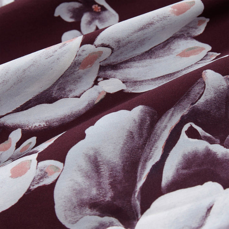 Almadena duvet cover, bordeaux red & multicolour, 100% cotton | URBANARA sateen bedding