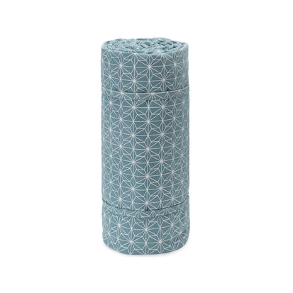 Ankisa Picnic Blanket green grey & natural white & pigeon blue, 100% cotton & 100% polyester