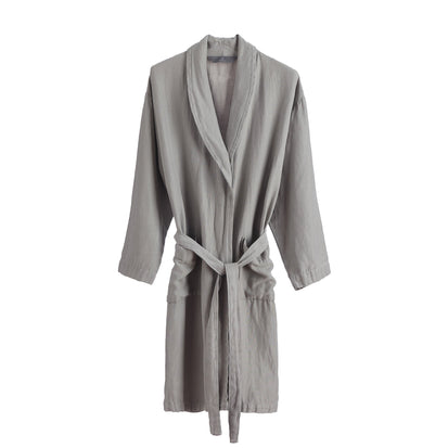 Antero Bathrobe light grey, 55% cotton & 45% linen