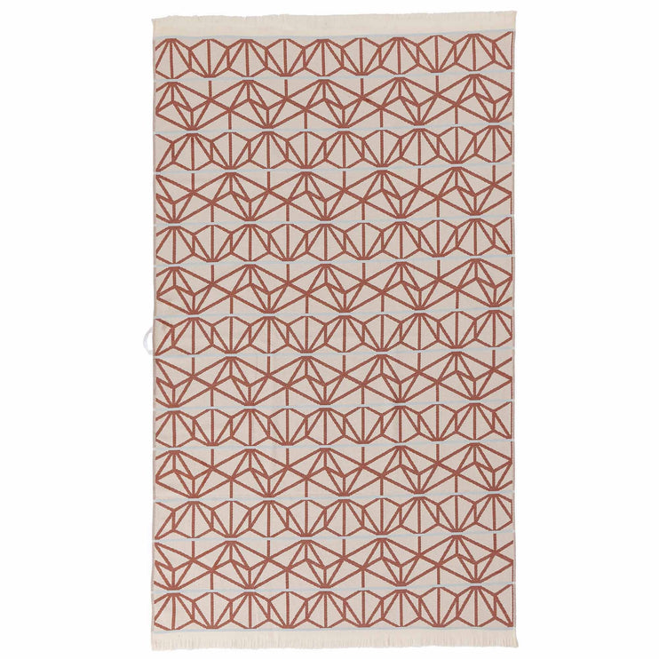Arade beach towel, powder pink & cognac & ice blue, 100% cotton
