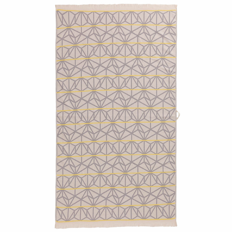 Arade beach towel, powder pink & grey & yellow, 100% cotton