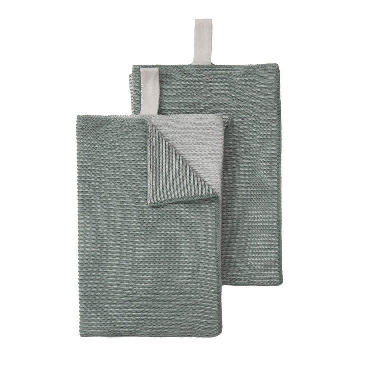 Geschirrtuch-Set Arcela Aloegrün & Elfenbein & Grüngrau, 100% Baumwolle