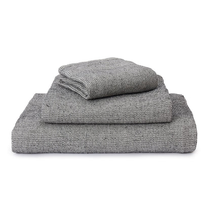 Handtuch Arneiro Schwarz & Naturweiß, 60% Baumwolle & 40% Leinen
