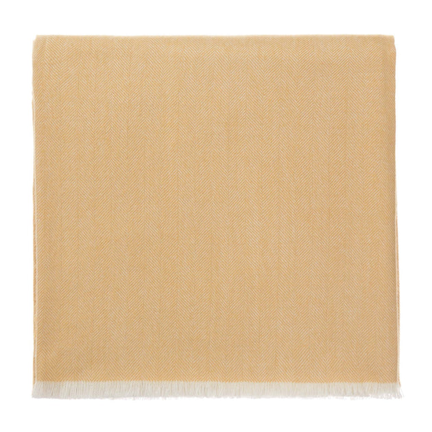 Asare Alpaca Blanket mustard & off-white, 100% royal baby alpaca wool