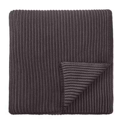 Azoia blanket, dark grey & grey, 100% organic cotton