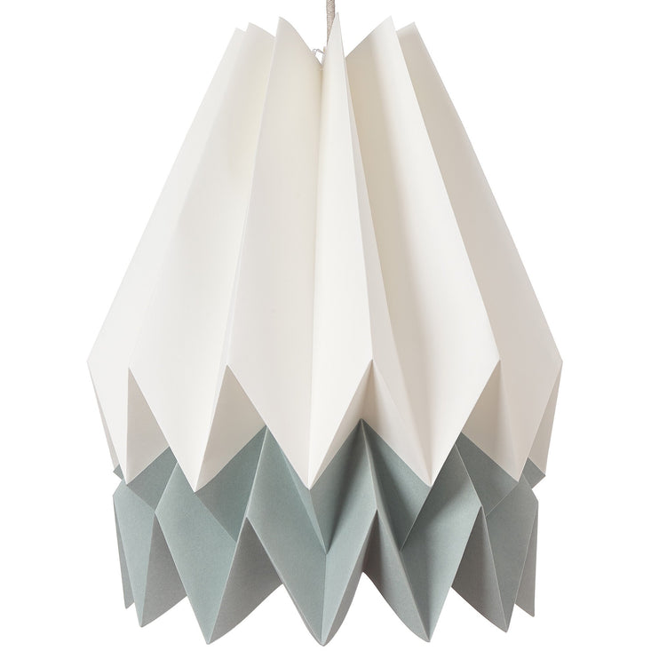 Belia pendant lamp, ivory & aloe green & natural white, 100% paper |High quality homewares