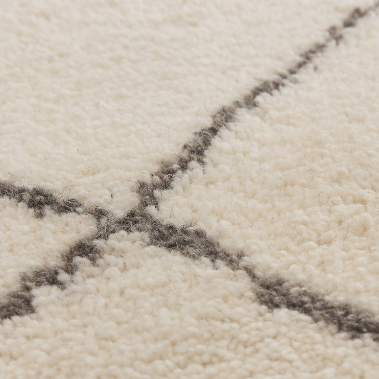 Beni Runner natural white & charcoal melange, 100% wool | URBANARA runners