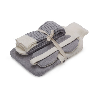 Cadima Christmas Set off-white & light grey melange, 100% merino wool