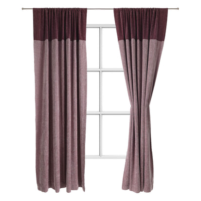Calcada curtain bordeaux red & white, 60% cotton & 40% acrylic