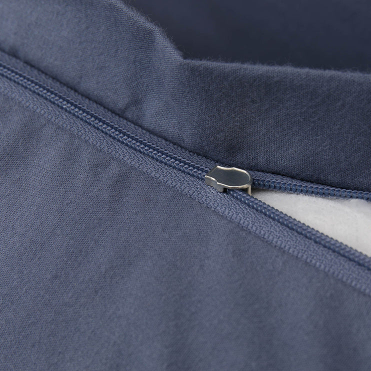 Feine Flanell-Bettwäsche Cambra [Dunkles Graublau & Nebelblau]