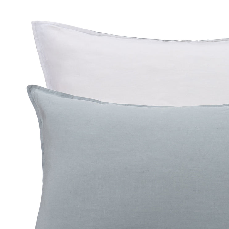 Cercosa Bed Linen green grey & white, 100% linen | URBANARA linen bedding