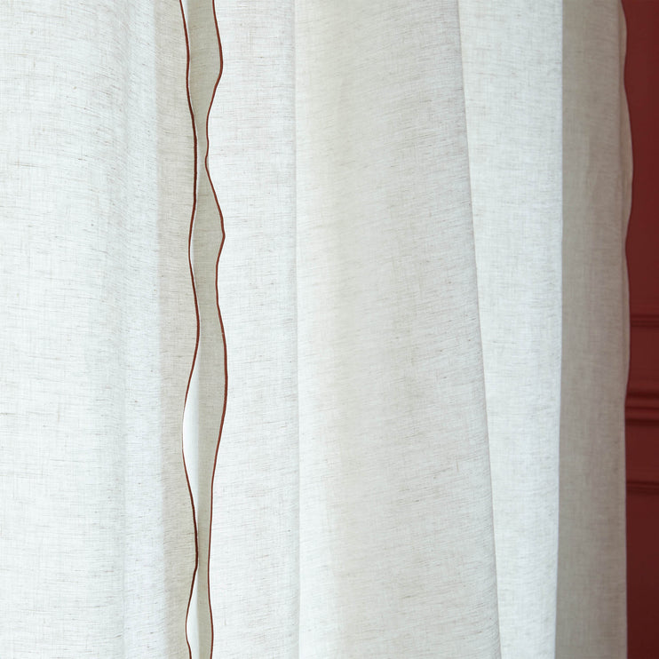 Leinen-Vorhänge Sines [Natur & Kastanie]