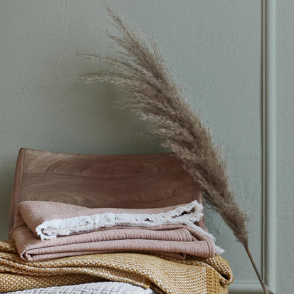 Anaba Blanket in terracotta & natural white | Home & Living inspiration | URBANARA