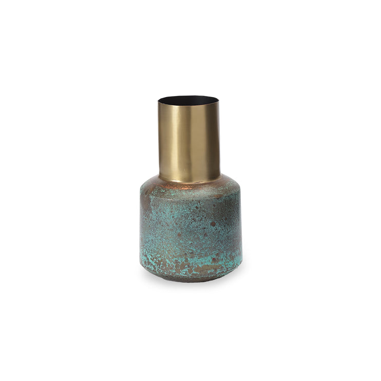 Vase Dapoli Messing & Türkis, 100% Metall