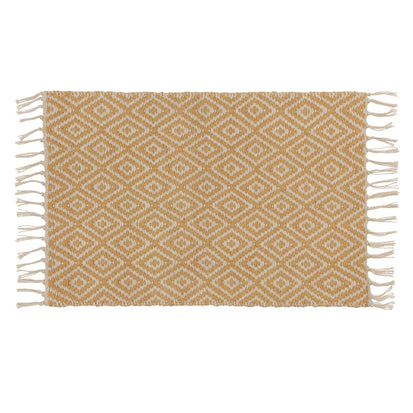 Fußmatte Dasheri Senfgelb & Creme, 100% Jute