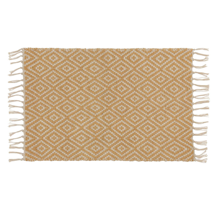 Fußmatte Dasheri Senfgelb & Creme, 100% Jute