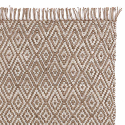 Läufer Dasheri Natur & Weiß, 50% Jute & 50% Baumwolle