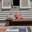 Kamaru Daybed cognac, 100% leather & 100% teak wood | URBANARA small furniture