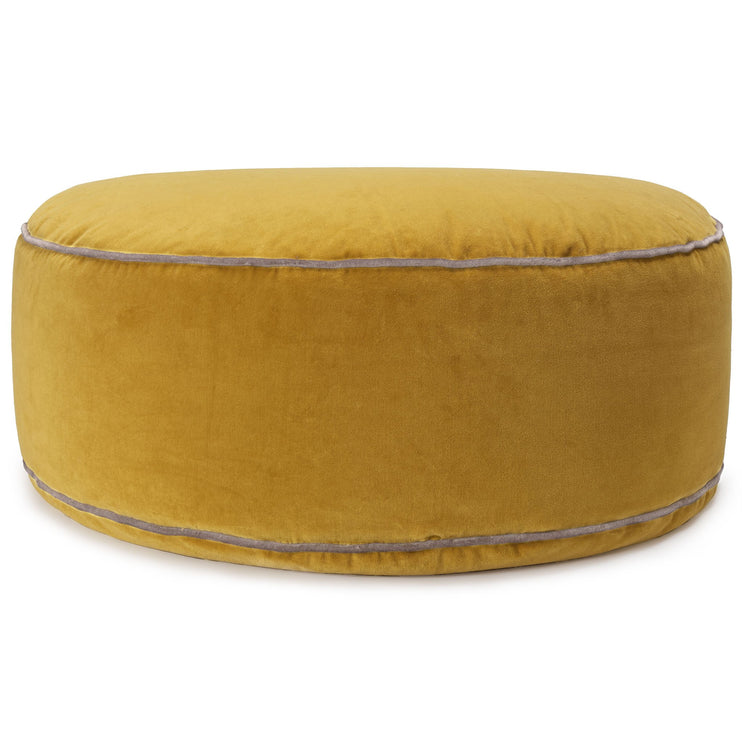 Deomali Pouf mustard & grey, 100% cotton