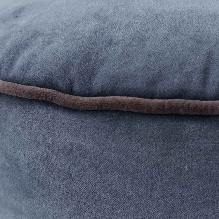 Deomali Pouf blue grey & dark grey, 100% cotton | URBANARA stools & poufs