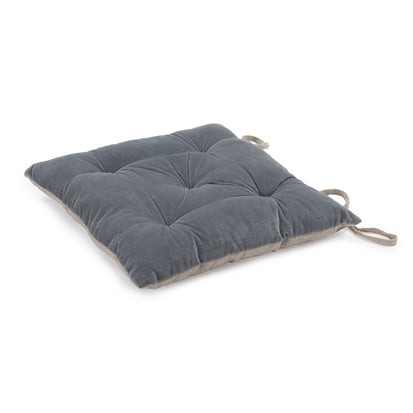 Elani Cushion green grey & natural, 50% linen & 50% velvet
