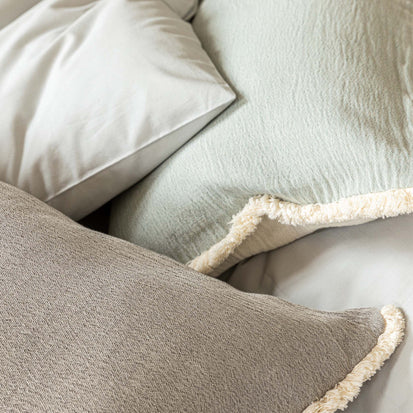 Kissenhülle Anaba [Grüngrau/Naturweiß]