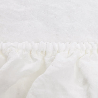 Fitted Sheet Ferro White, 100% Organic Linen | URBANARA Fitted Sheets
