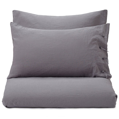 Bettdeckenbezug Figuera, Anthrazit, 100% Leinen