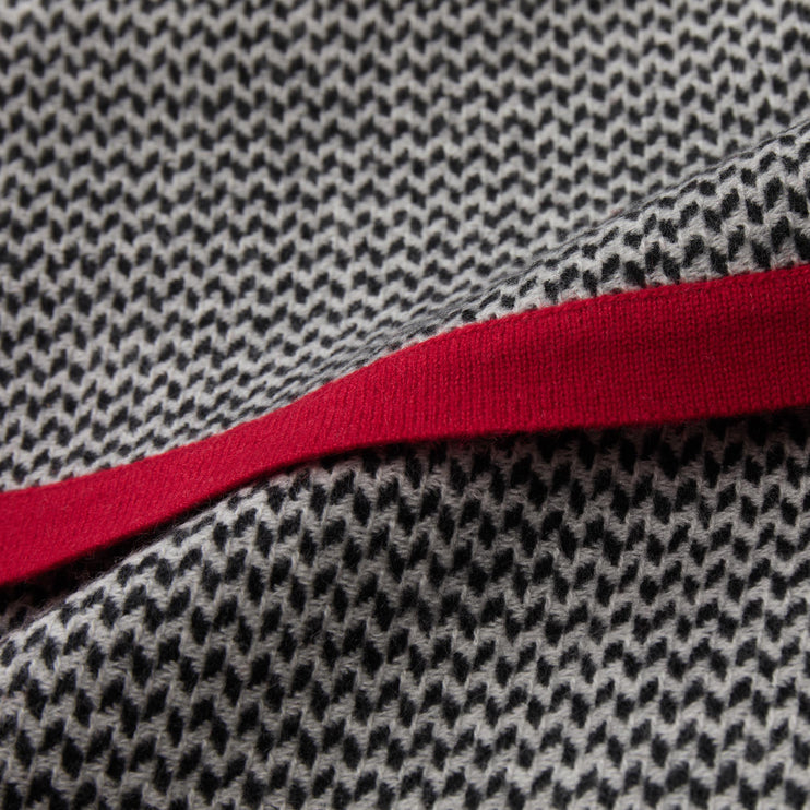 Kaschmirschal Foligno [Schwarz/Creme/Rot]