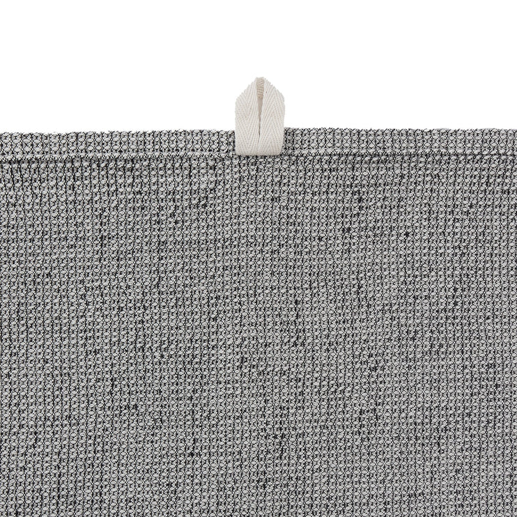 Fraiao Towel black & natural white, 60% cotton & 40% linen | URBANARA linen towels