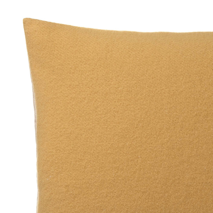 Fyn cushion cover, mustard & natural, 100% new wool & 100% linen | URBANARA cushion covers