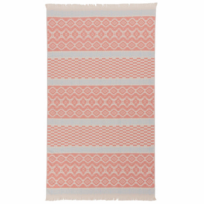 Gilao beach towel, light powder pink & papaya & ice blue, 100% cotton