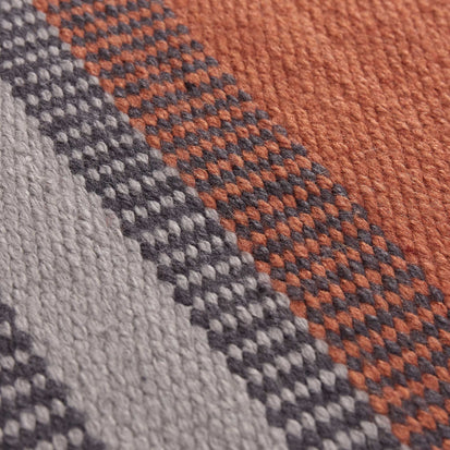 Indari Doormat in dark grey blue & pigeon blue & terracotta | Home & Living inspiration | URBANARA