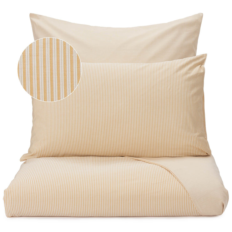 Izeda Duvet Cover mustard & white, 100% cotton | URBANARA percale bedding