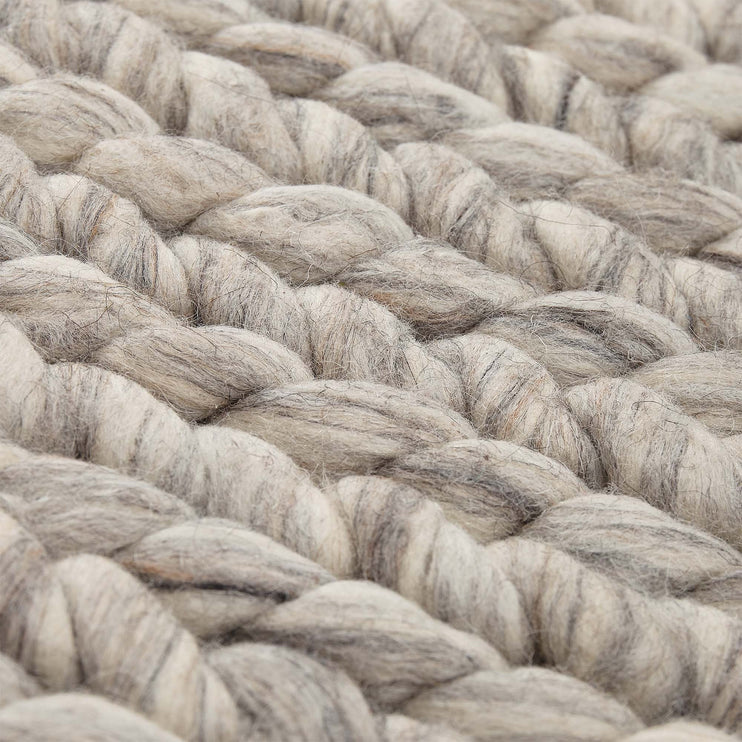 Jadao pouf, light grey melange, 100% wool |High quality homewares