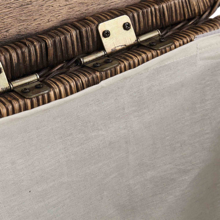 Java Laundry Basket dark brown, 100% rattan & 100% cotton | URBANARA laundry baskets