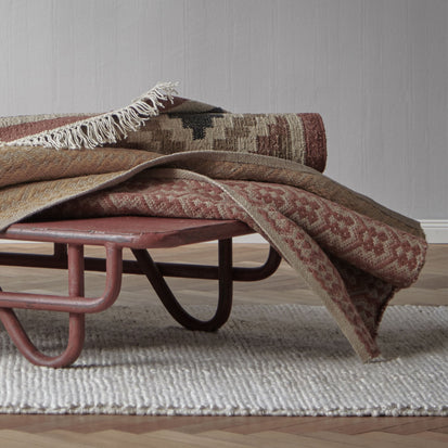Nohar Rug in rust orange & sand & olive green | Home & Living inspiration | URBANARA