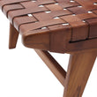 Daybed Kamaru Cognac, 100% Leder & 100% Teakholz | Hochwertige Wohnaccessoires