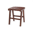 Kamaru Stool cognac, 100% leather & 100% teak wood