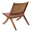 Stuhl Kamaru, Cognac, 100% Leder & 100% Teakholz | URBANARA Kleinmöbel