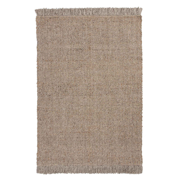 Juteteppich Kanwar [Natur & Hellgrau]