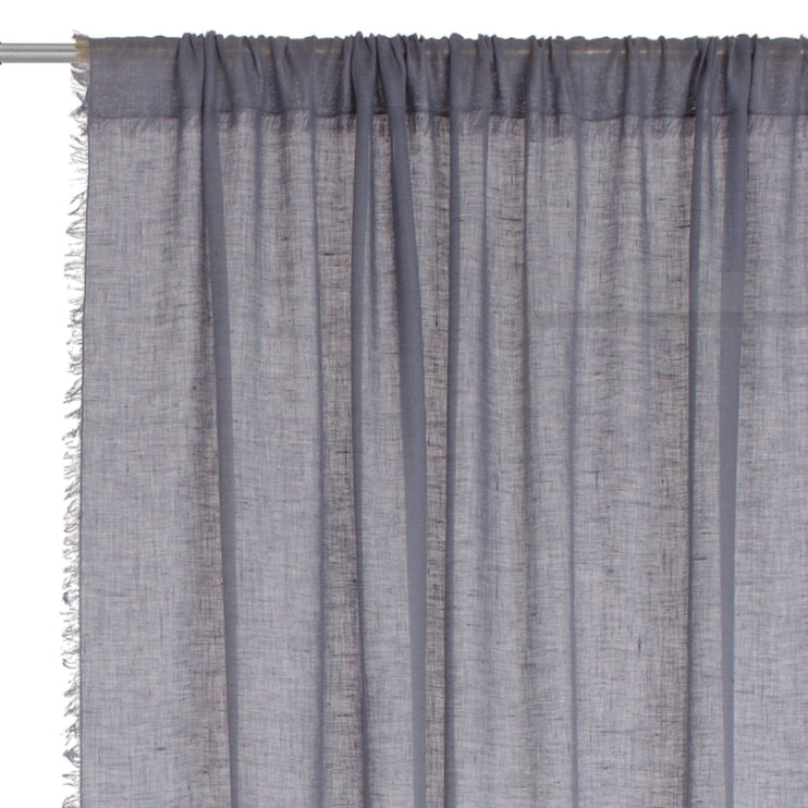 Kiruna Linen Curtain blue grey, 100% linen | URBANARA curtains